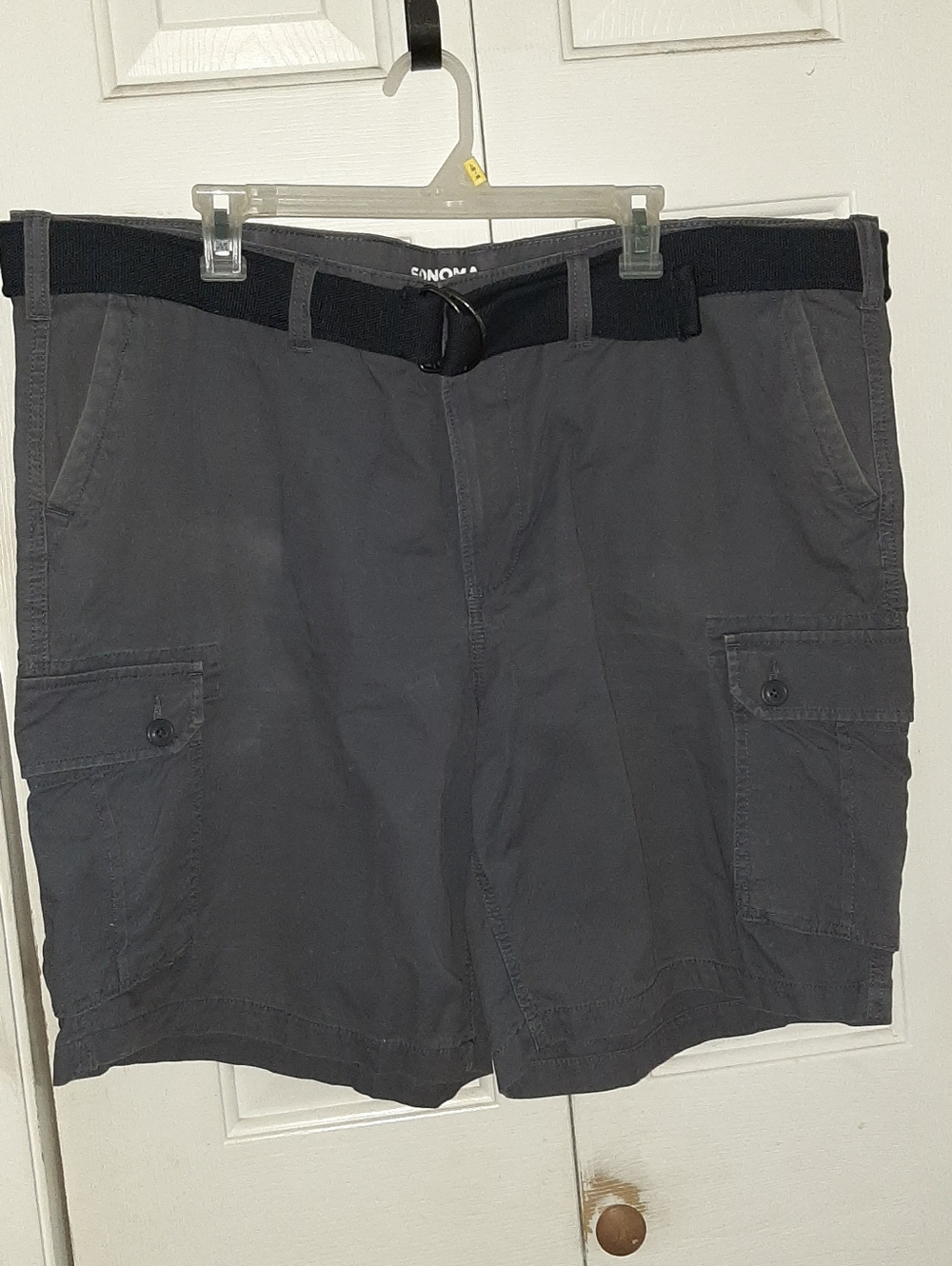 Sonoma Goods For Life Men's Gray Cargo Shorts with Belt Size 46